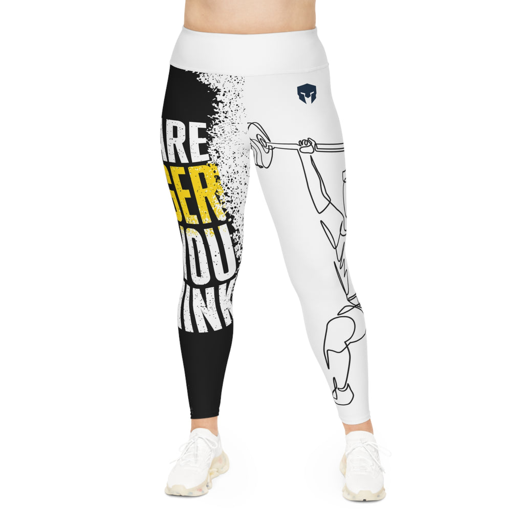 Plus Size Leggings — "You Are Stronger Than You Think" Motivational Weightlifting Leggings