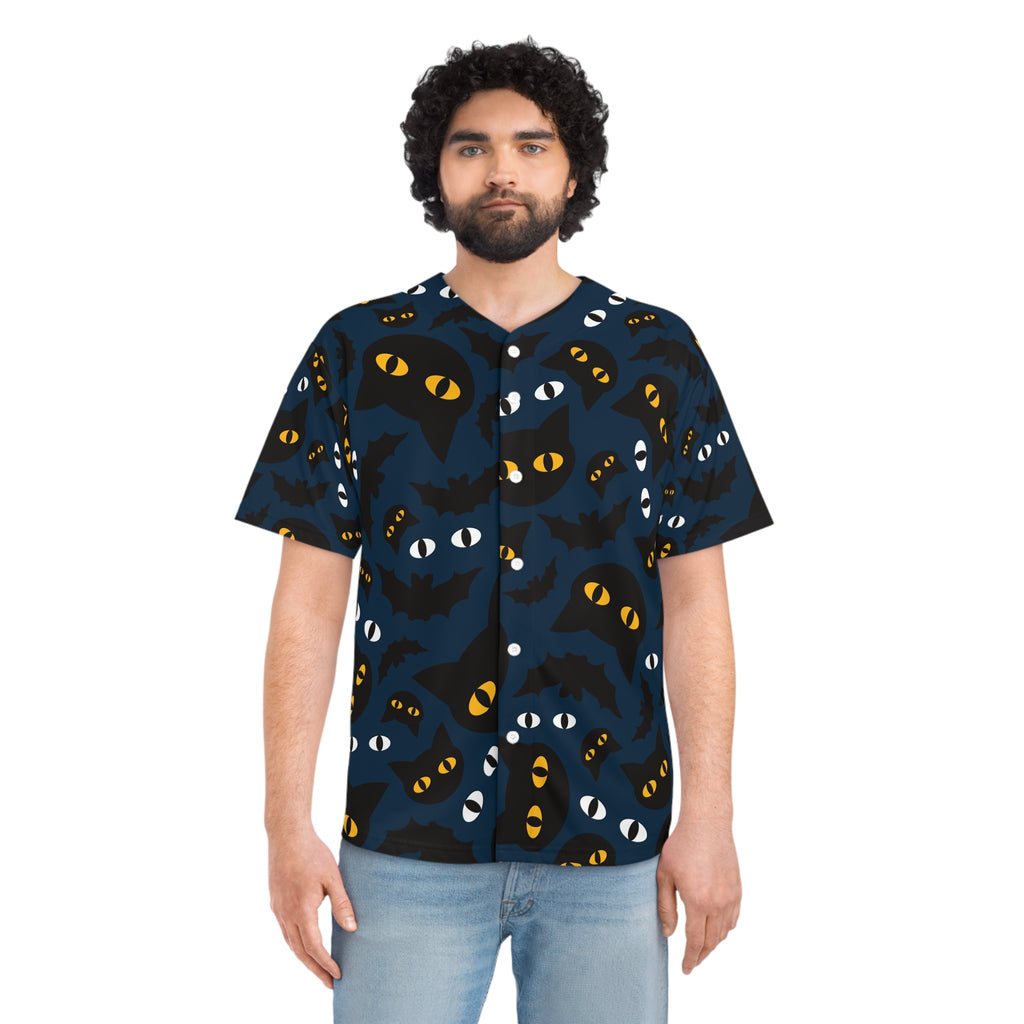 Halloween Bat Eyes Baseball Jersey