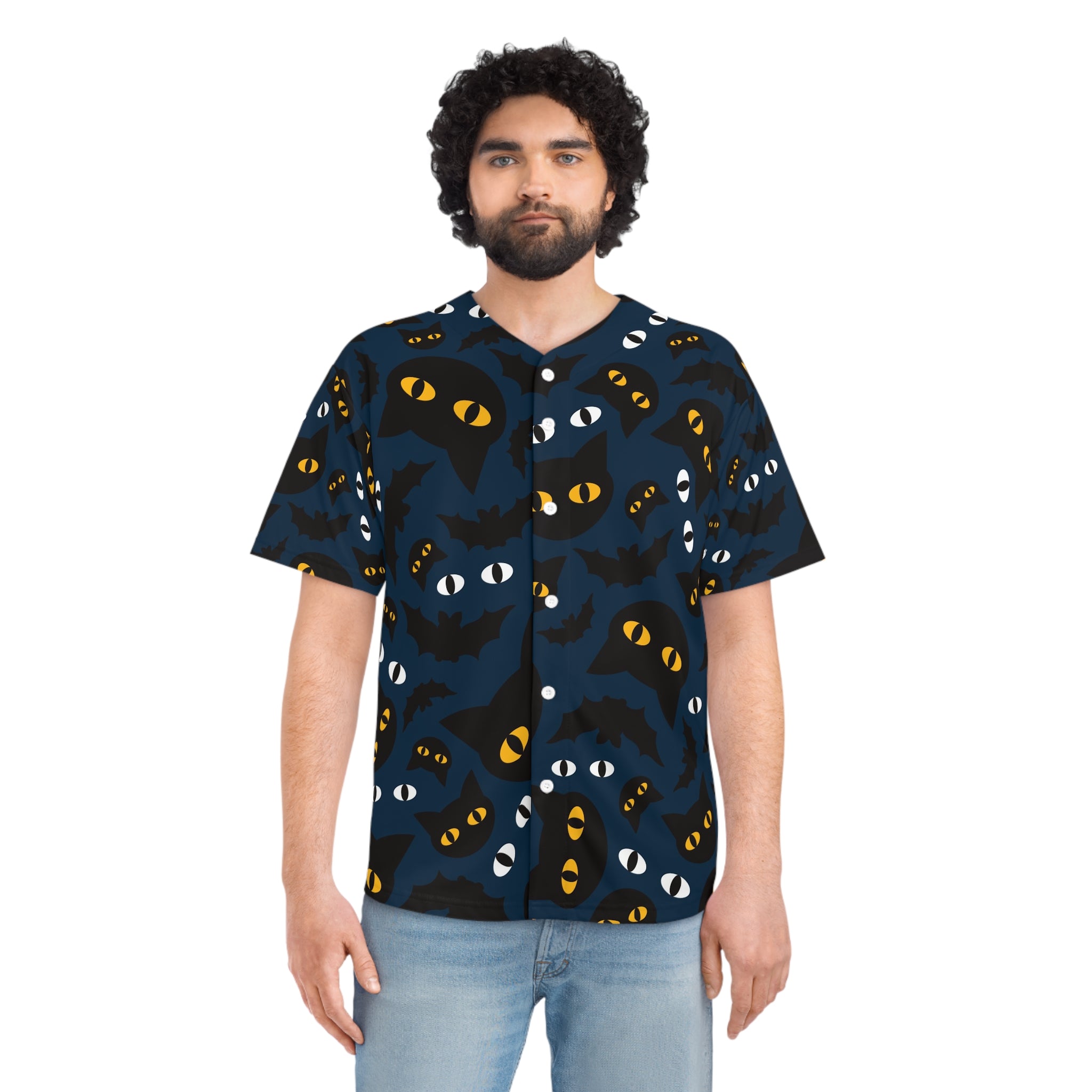 Halloween Bat Eyes Baseball Jersey