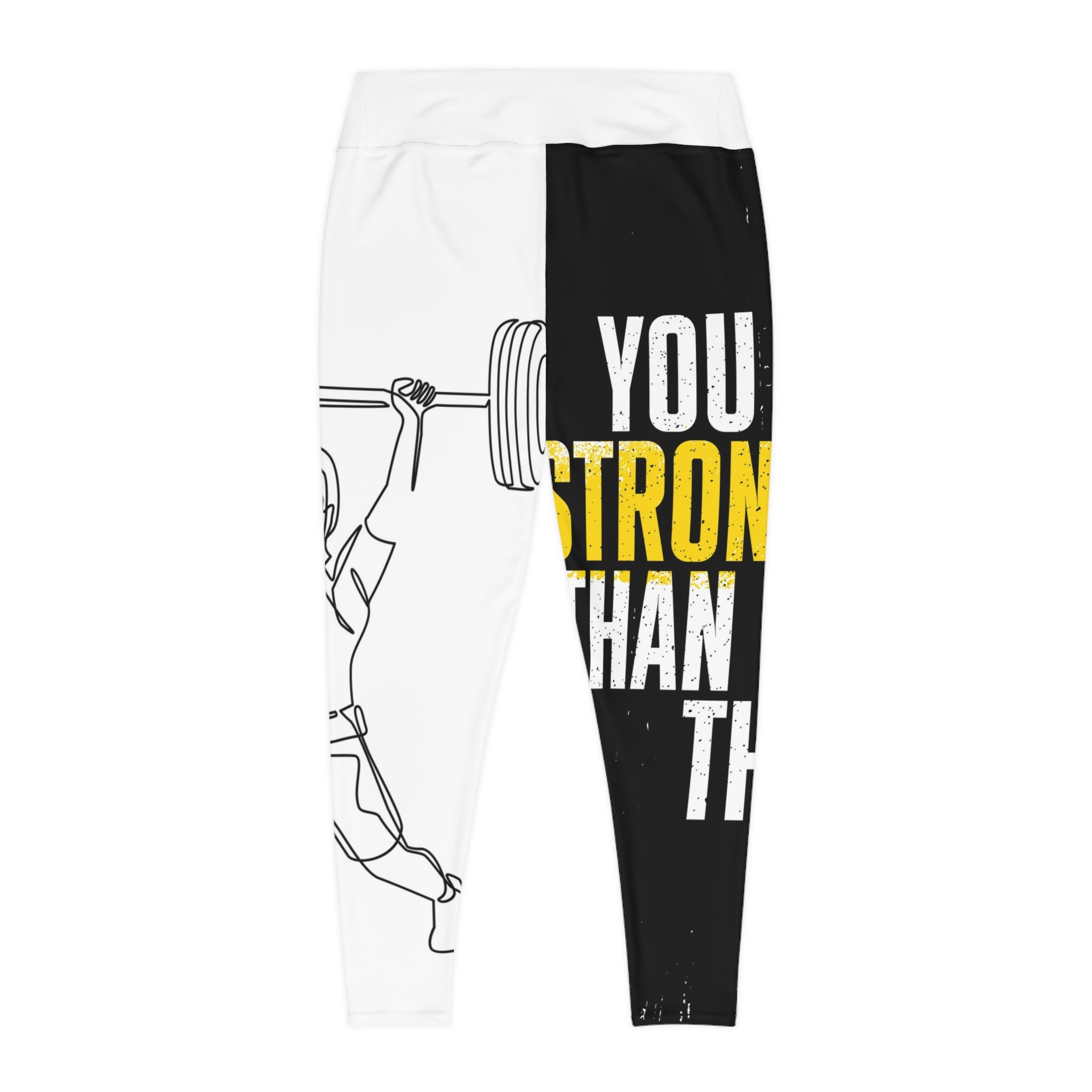 Plus Size Leggings — "You Are Stronger Than You Think" Motivational Weightlifting Leggings