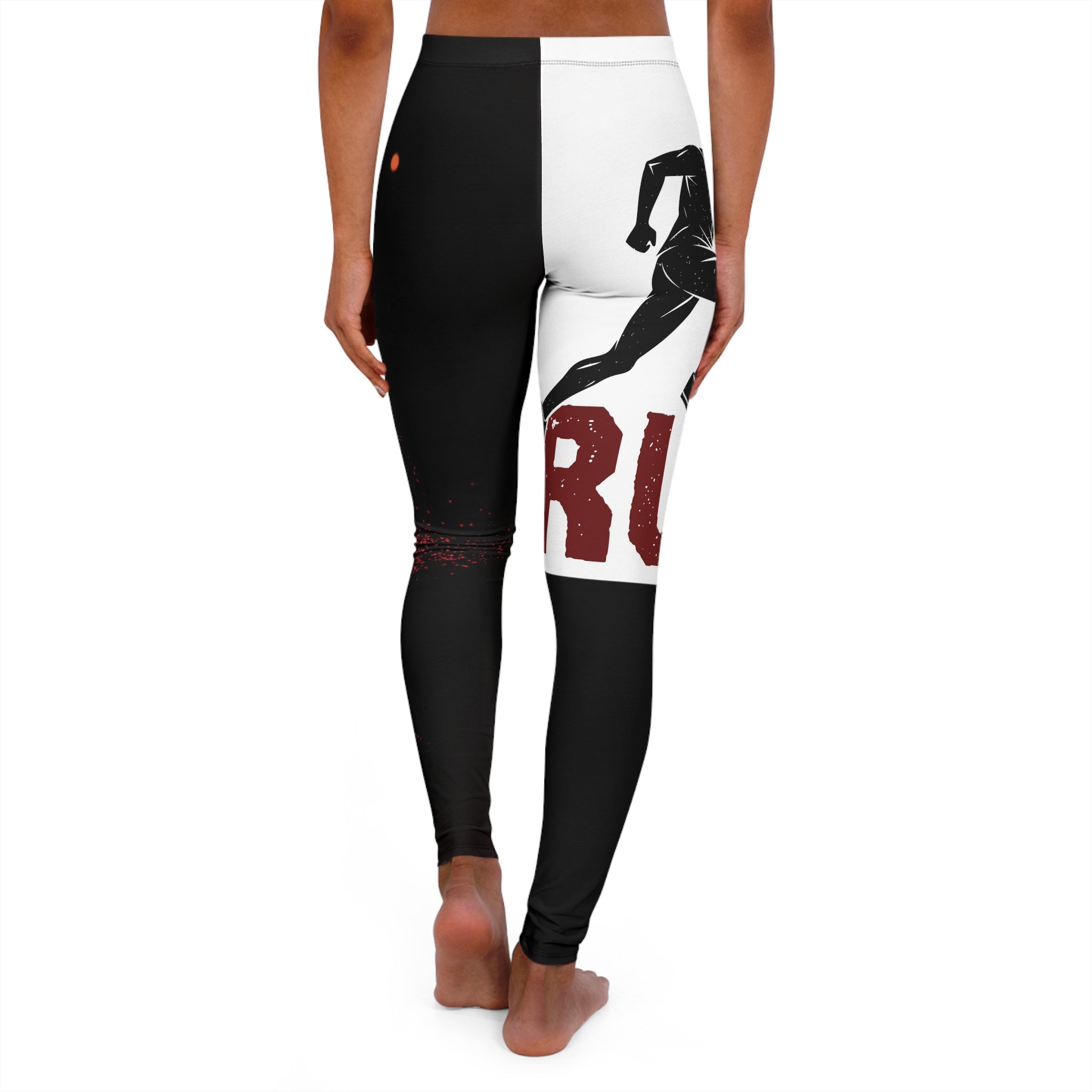 Rise and Run Women's Printed Leggings — Motivational Fitness Workout Leggings