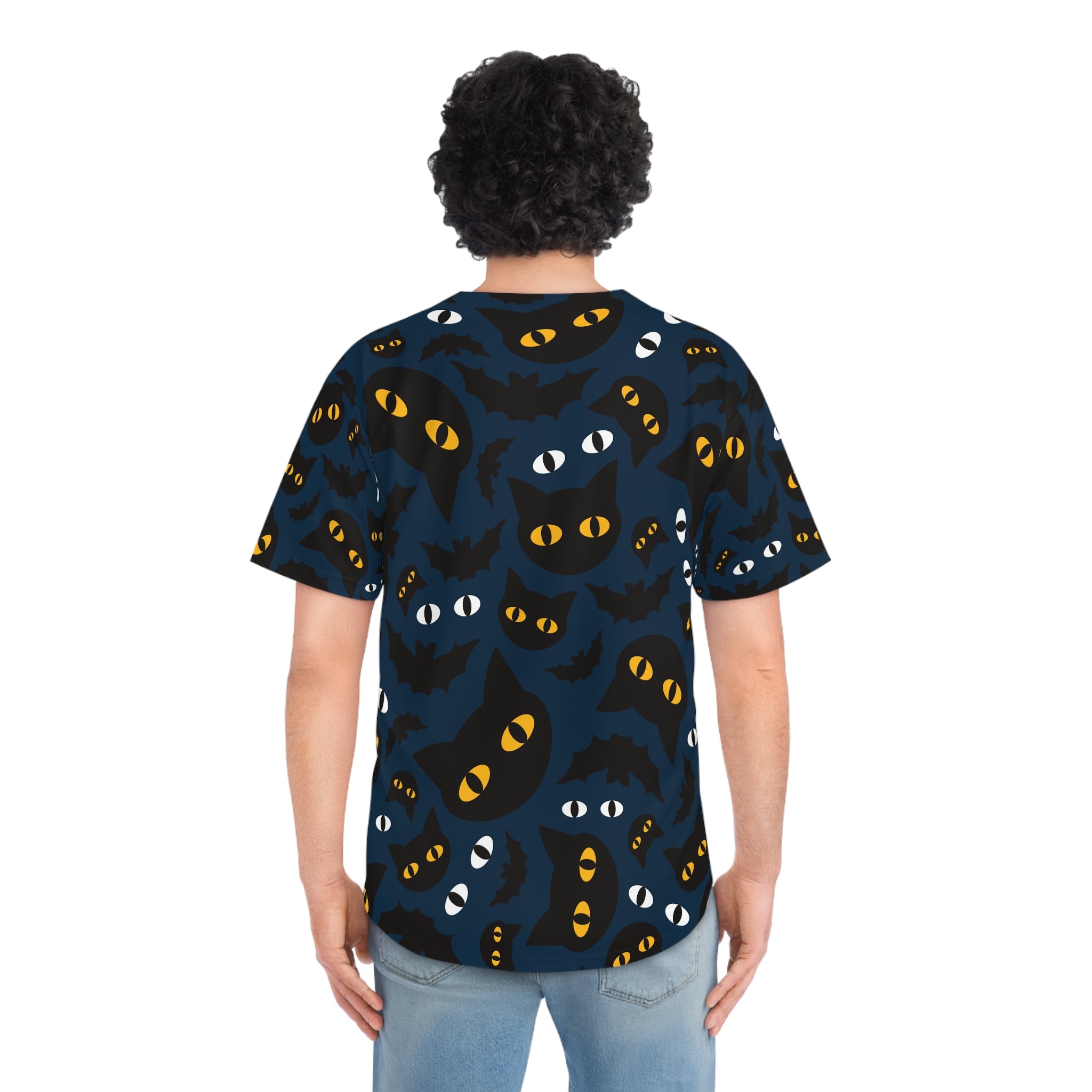 Halloween Bat Eyes Baseball Jersey