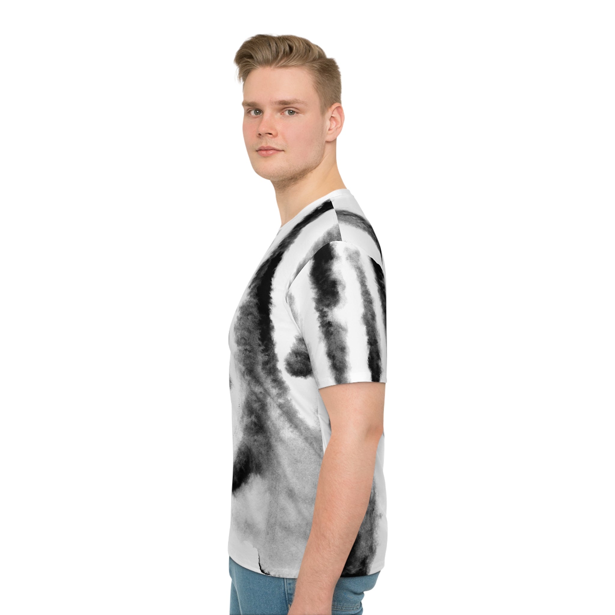Monochrome Watercolor Stripe T-Shirt