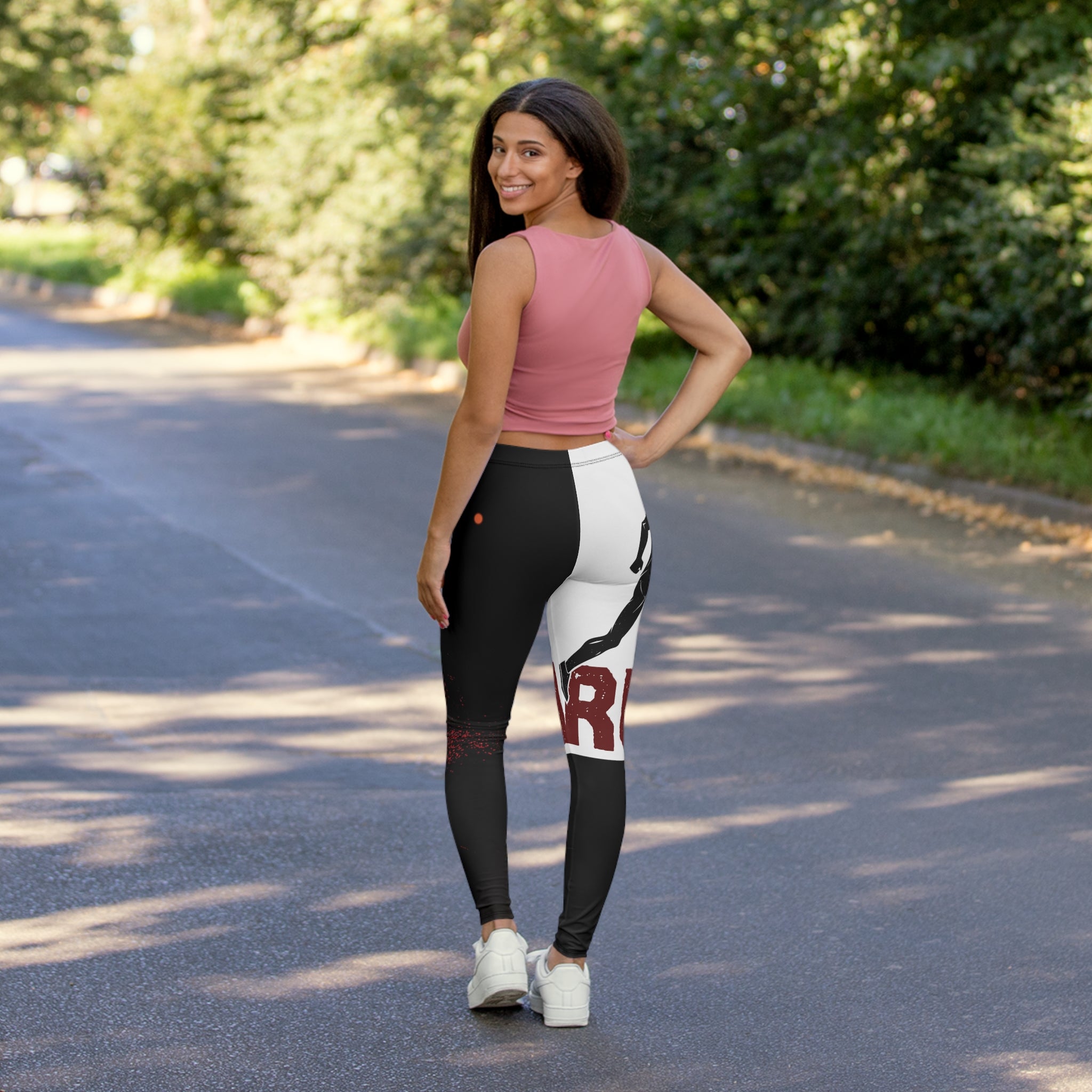 Rise and Run Women's Printed Leggings — Motivational Fitness Workout Leggings