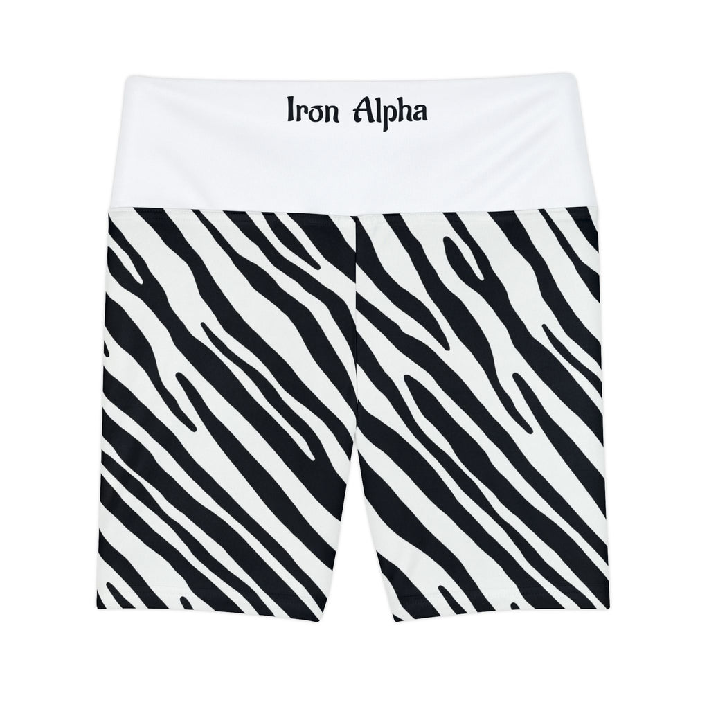Zebra Print Women's Workout Shorts — High-Waist Active AOP