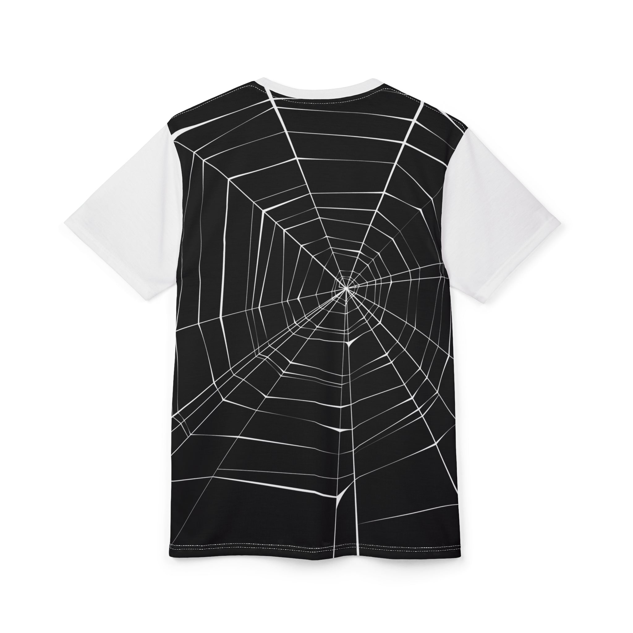 Spiderweb Graphic Tee — Black All-Over Print Halloween Shirt