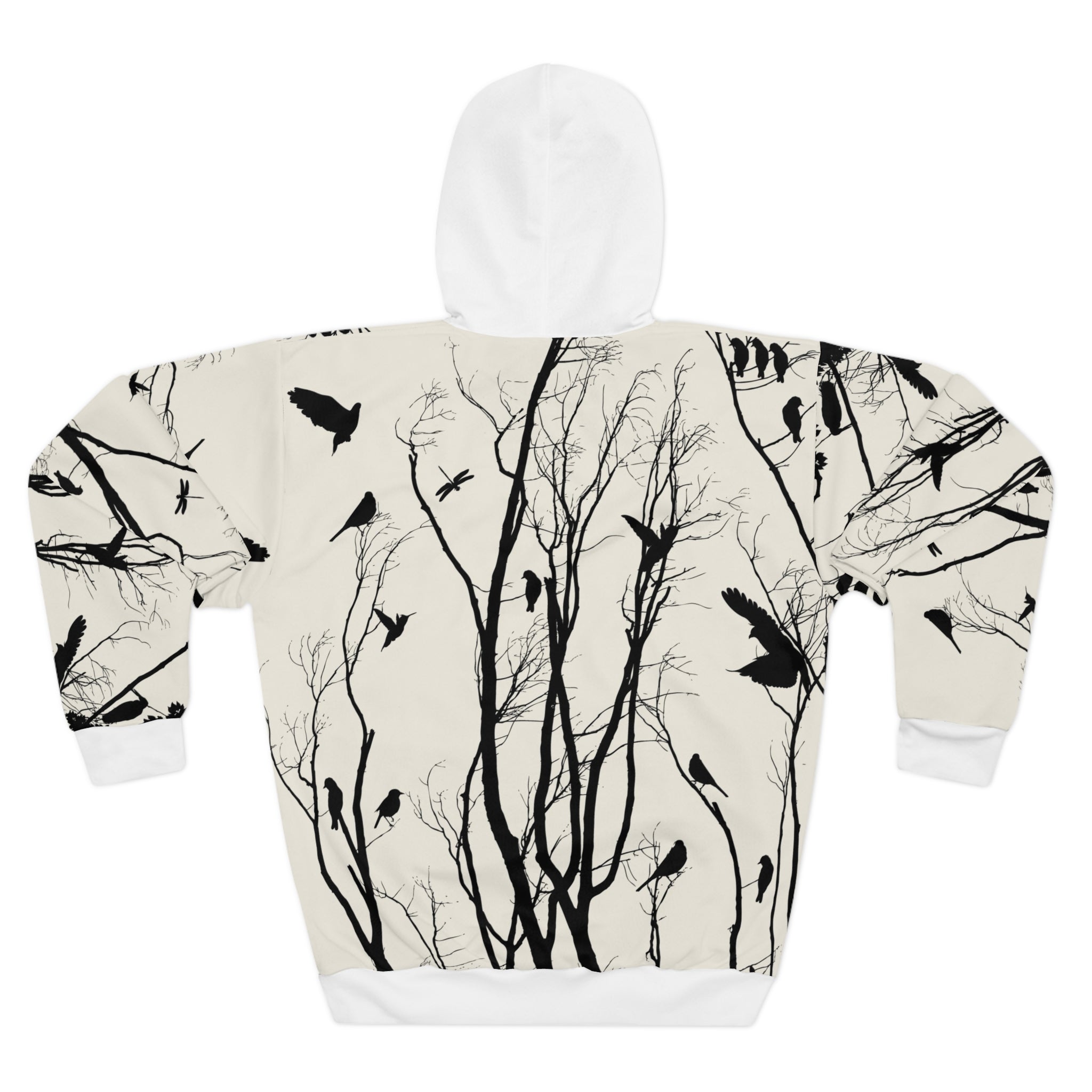 Bird Silhouette Hoodie — 'Iron Alpha' Tree Branch Pullover