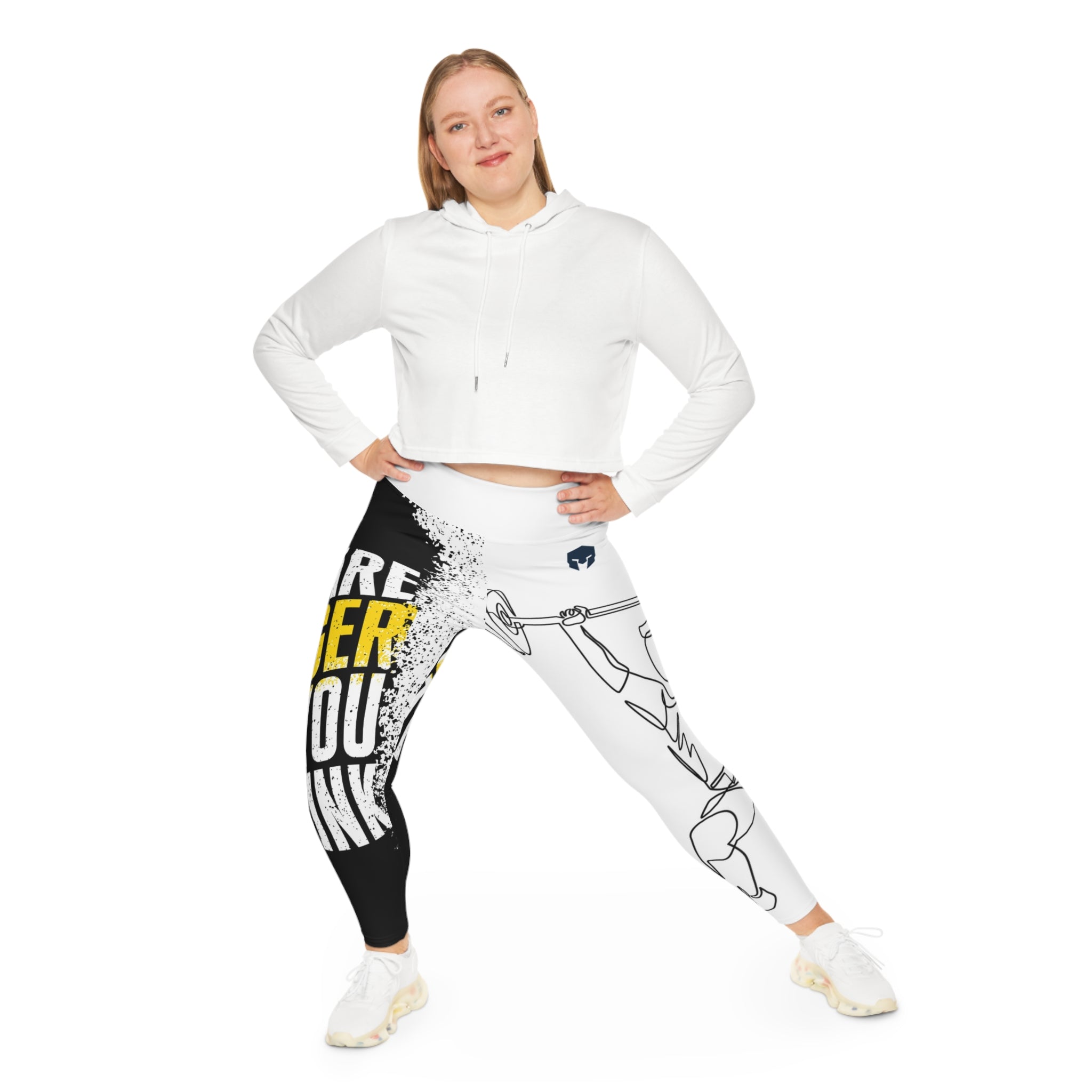 Plus Size Leggings — "You Are Stronger Than You Think" Motivational Weightlifting Leggings