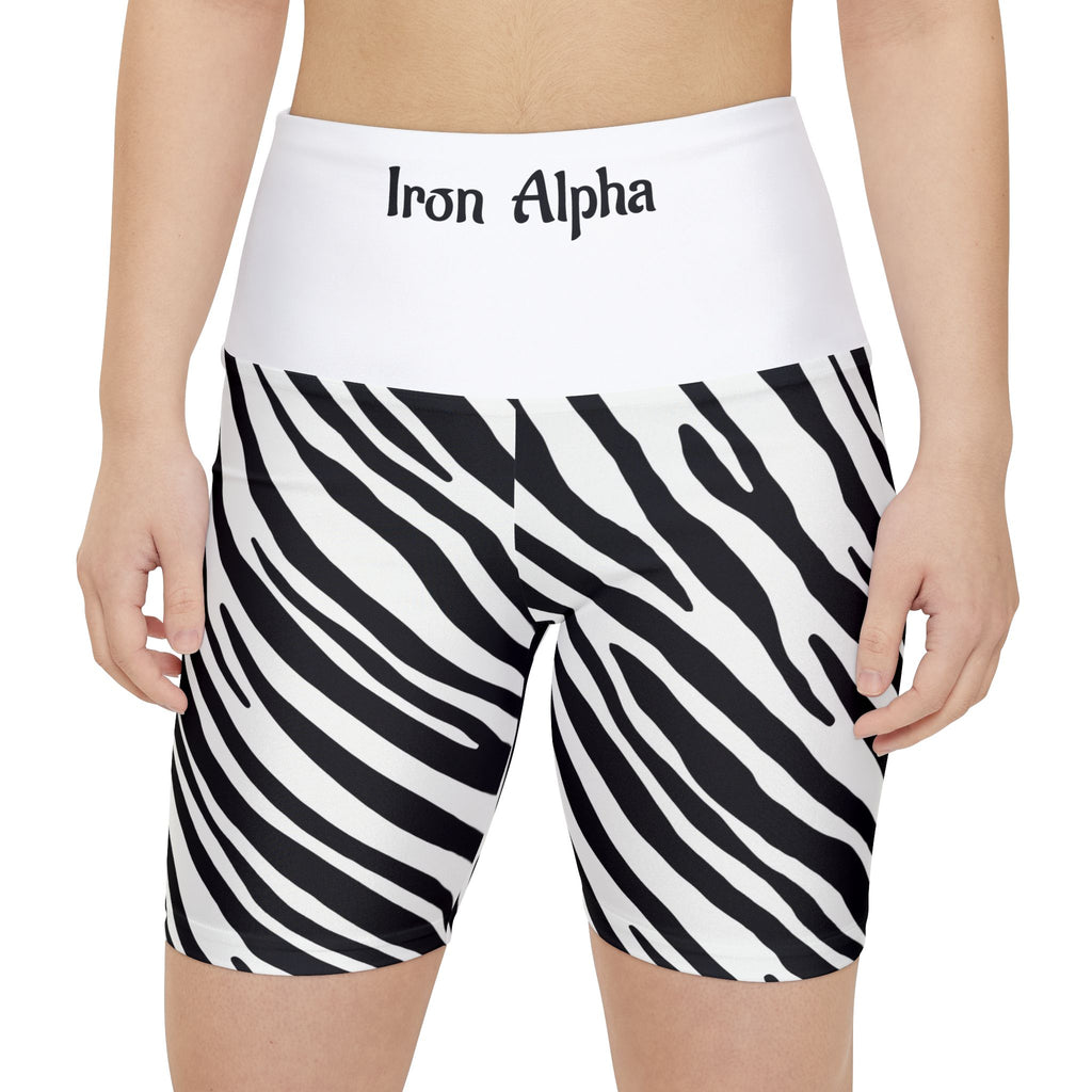 Zebra Print Women's Workout Shorts — High-Waist Active AOP