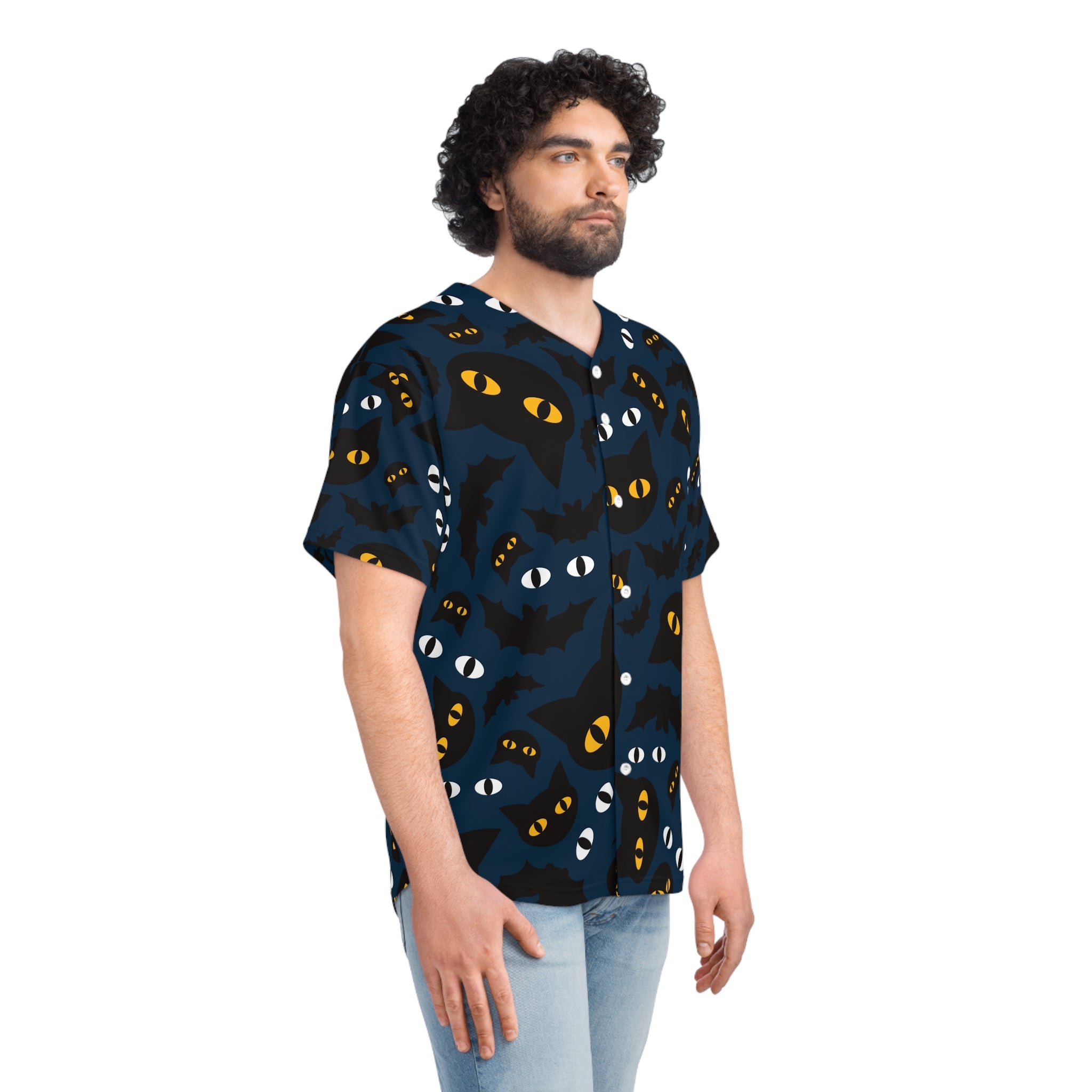 Halloween Bat Eyes Baseball Jersey