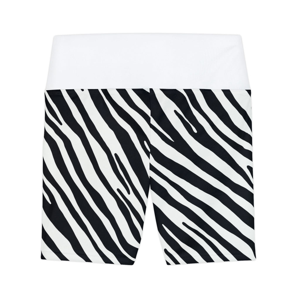 Zebra Print Women's Workout Shorts — High-Waist Active AOP