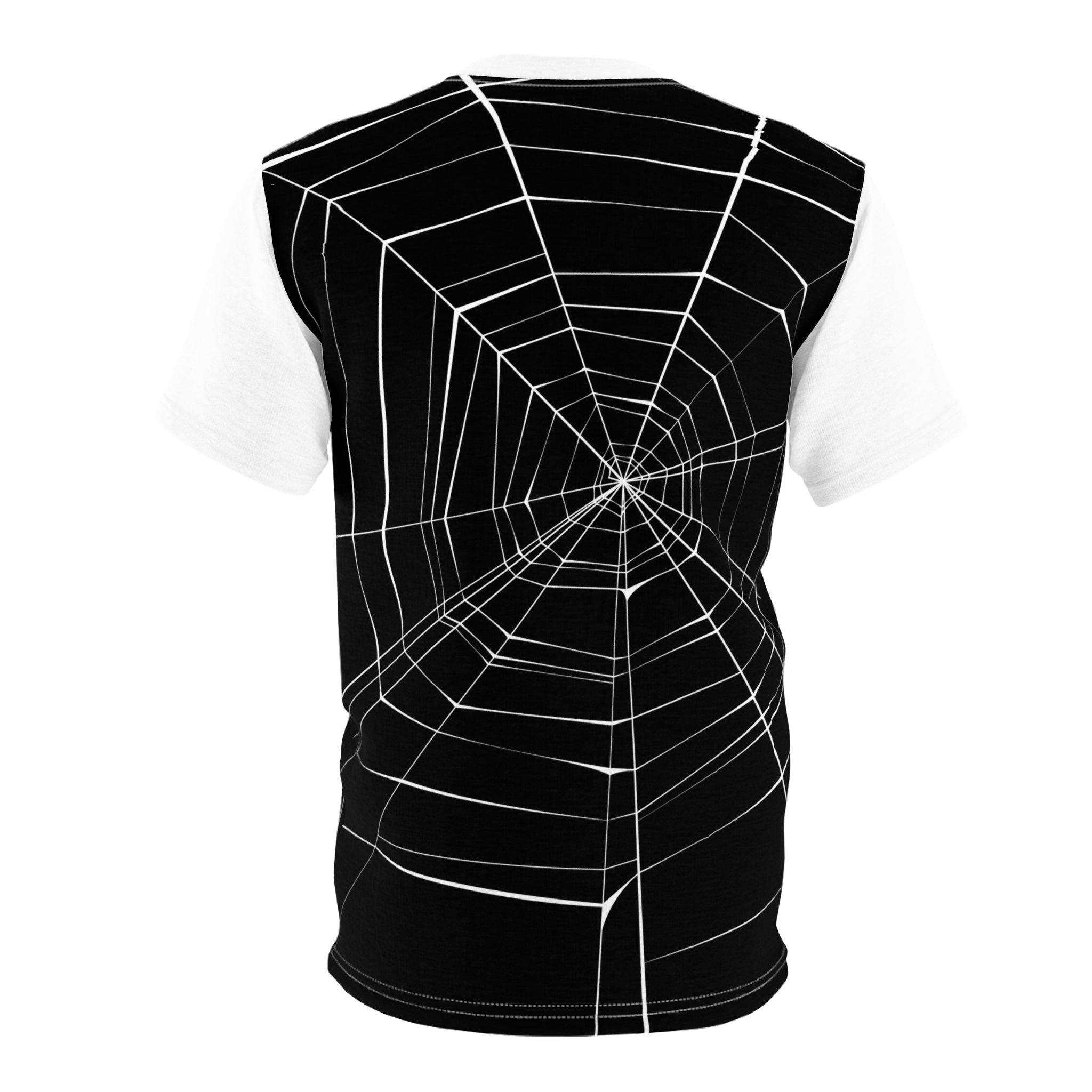 Spiderweb Graphic Tee — Black All-Over Print Halloween Shirt