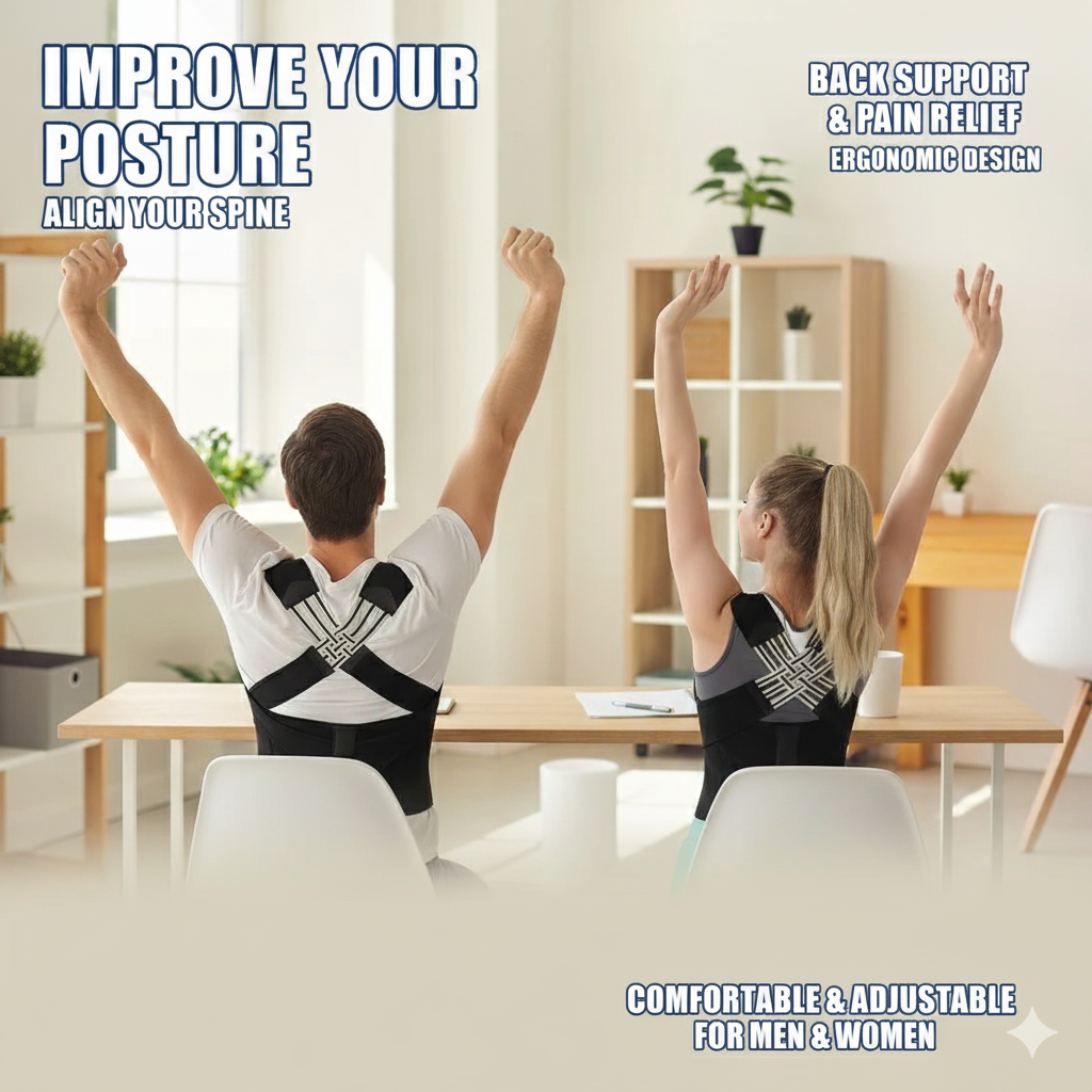 Adjustable Back Brace & Posture Corrector for Men and Women