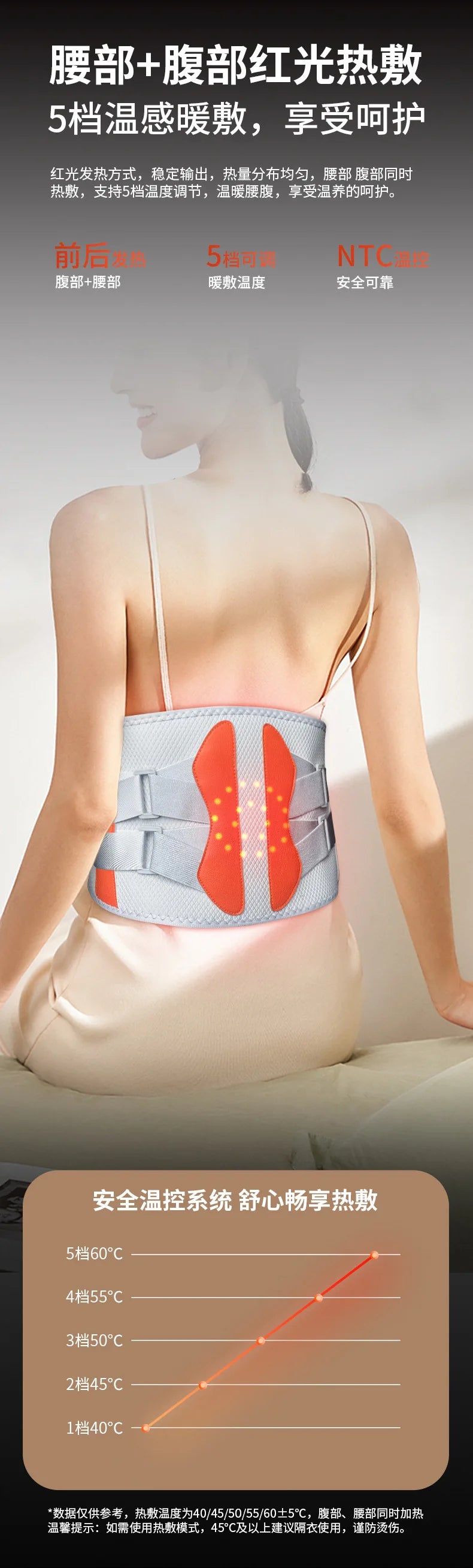 Heated Waist Belt with Infrared, Vibration & Hot Compress Therapy