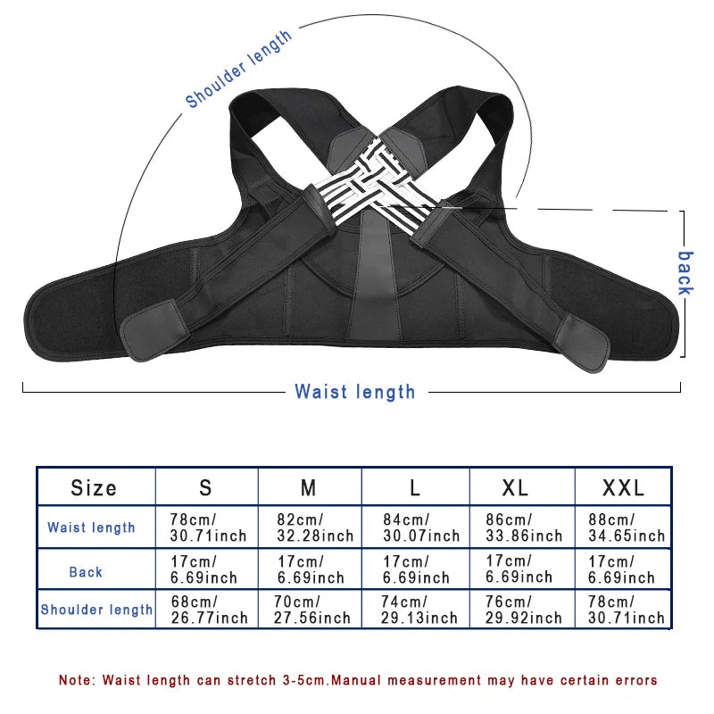 Adjustable Back Brace & Posture Corrector for Men and Women