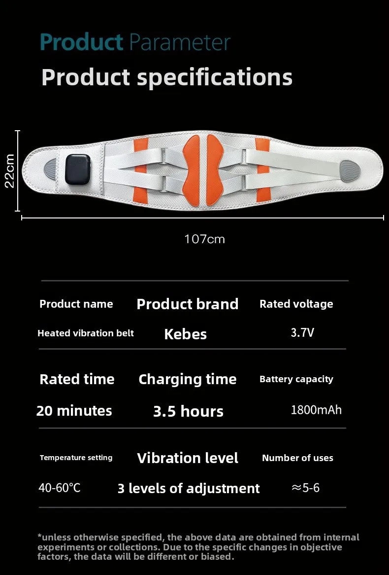 Heated Waist Belt with Infrared, Vibration & Hot Compress Therapy